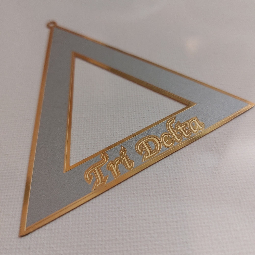 Vintage Tri Delta Sorority Gold and Silver Collectible Ornament